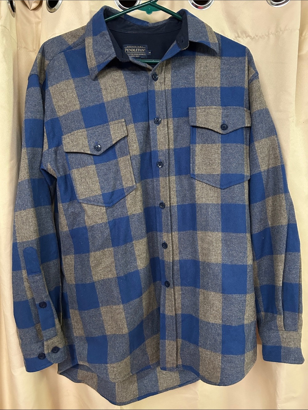 Pendleton Blue and Gray Plaid Flannel Shirt